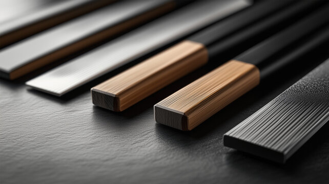 整理された厨房で輝く板前用高品質包丁セットの詳細クローズアップ