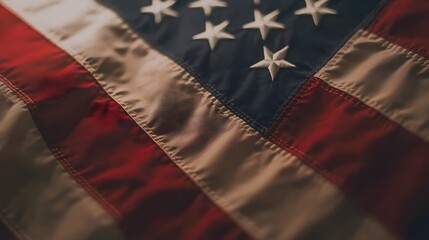 Fototapeta premium Close-up of the American flag, symbolizing freedom and patriotism
