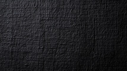 Black abstract background. Texture of natural cotton fabric. Black banner with copy space.