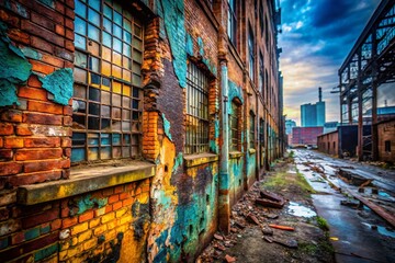 Fototapeta premium Urban Exploration: Gritty Concrete Textures Against a Monochromatic Background - Stock Photo