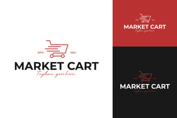 Fast cart for store logo design template vector illustration idea