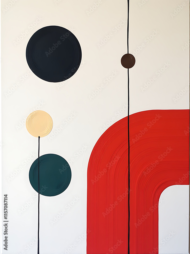 Poster Modern Art Acrylic Canvas Painting Featuring Minimalist Abstract Stain And Shape Elements In A Creative And Modern Style. 00003