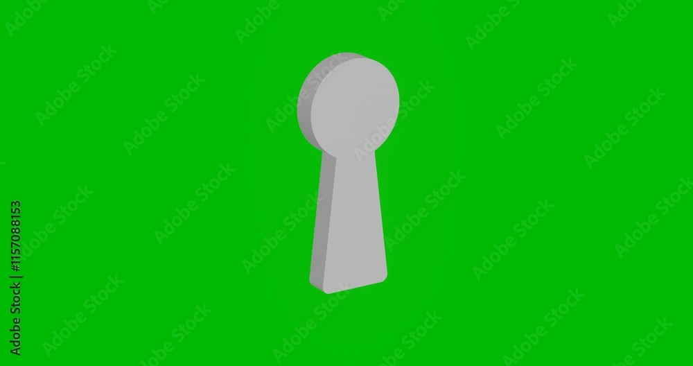 Poster animation of rotation of a white keyhole symbol with shadow. simple and complex rotation. seamless l
