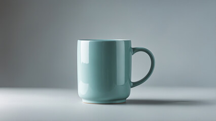 Mockup, Turquoise Ceramic Mug with Minimalist Design