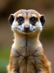 Fototapeta premium Meerkat Portrait With A Shallow Depth Of Field Effect Giving It A Unique Focus And Visual Appeal. 00001