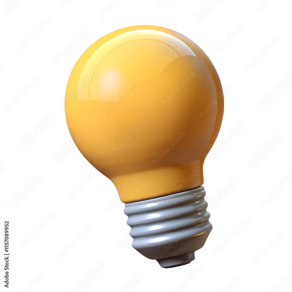 Fototapete light bulb light bulb idea icon concept top view on white background. 3d rendering.