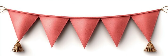 Obraz premium A decorative banner with triangular flags and tassels, suitable for celebrations.