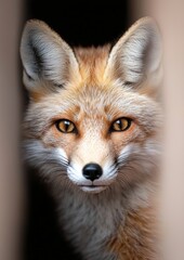 Obraz premium A fox is looking at the camera with its eyes open