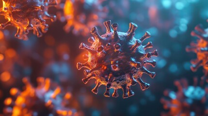 Abstract virus removal process represented by glowing firewall repairing breaches, cyber recovery