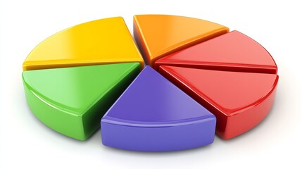 Obraz premium Colorful D Pie Chart Data Analysis Business Infographic