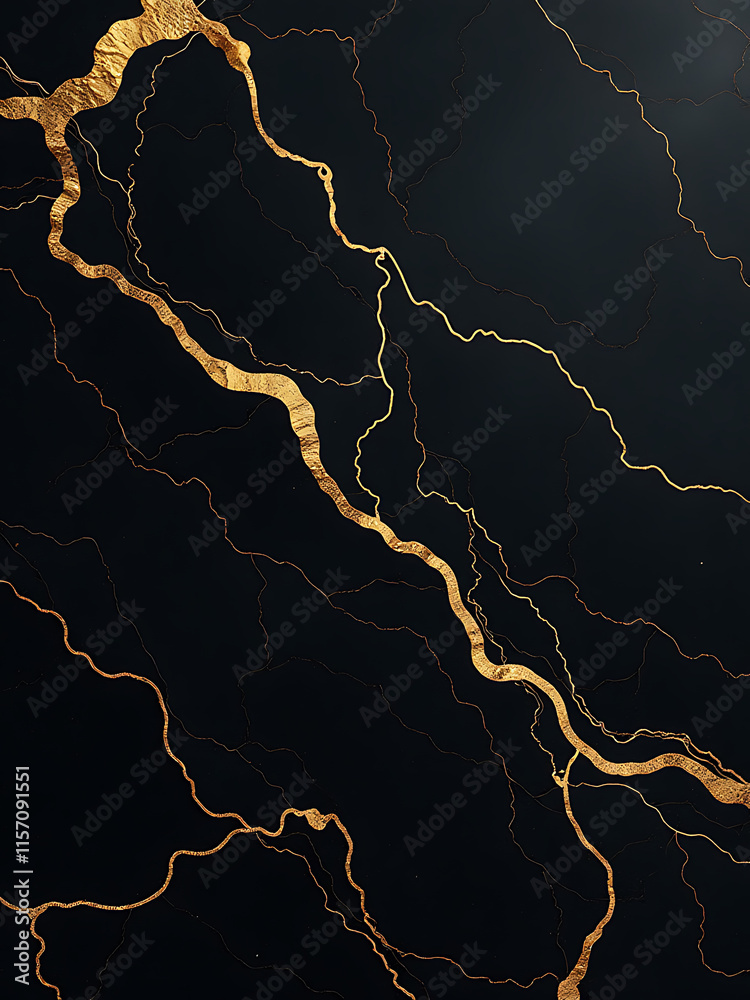 Leinwandbilder marble texture background features black and gold veins created using e technology for a unique bann