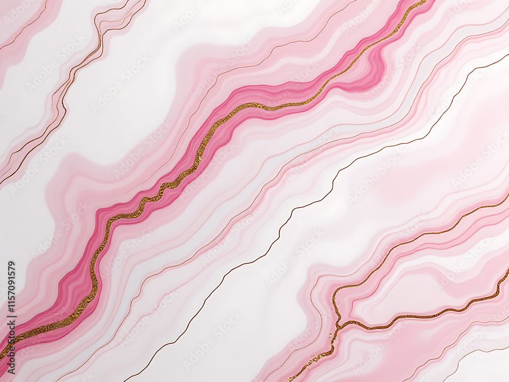 Poster marble texture background features pink and gold veins generated by artificial intelligence for a un
