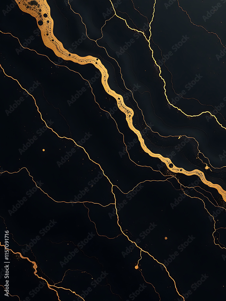 Poster Marble Texture Background Features Black And Gold Veins Created Using E Technology For A Unique Banner Design Effect. 00001