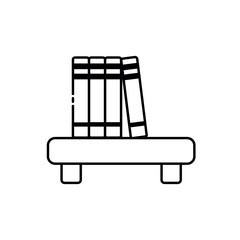 Fototapeta premium Table with books icon over white background, vector illustration
