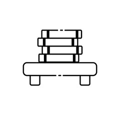 Table with books icon over white background, vector illustration