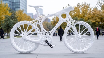 The bicycle frame in this image is reinforced with innovative graphene composites, resulting in a durable and lightweight design.