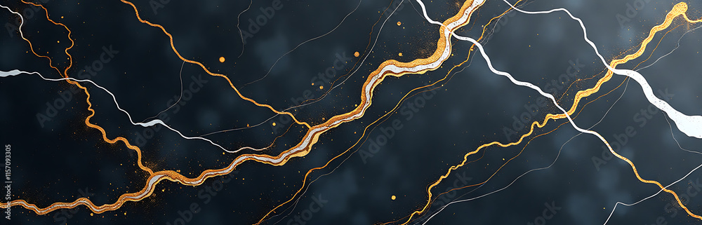 Poster marble background features intricate black, white, and gold veins created with e technology to produ