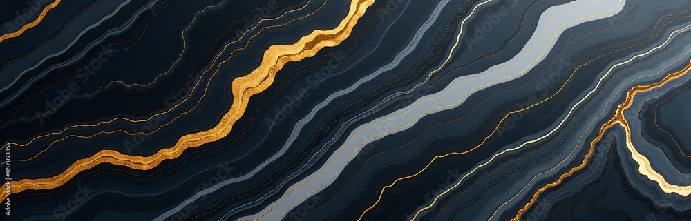 Poster marble background features intricate black, white, and gold veins created with e technology to produ