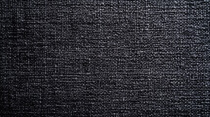 Black abstract background. Texture of natural cotton fabric. Black banner with copy space.