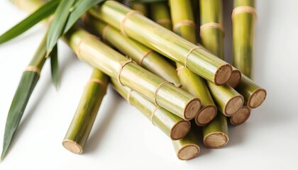 Fresh Green Bamboo Stalks: A Serene Natural Still Life
