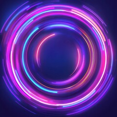 A surreal neon circle filled with flowing gradients of magenta and turquoise, radiating light trails and surrounded by soft glowing mist for a dynamic and modern design. 