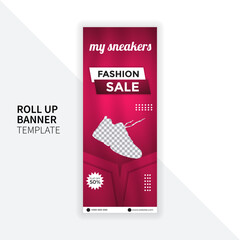 Fashion Sale Roll-Up Template with Modern Sneaker Appeal