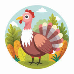 Chicken poultry hand drawn flat stylish mascot cartoon character drawing design