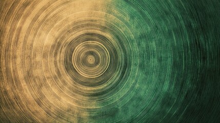 A natural gradient backdrop from forest green to earthy brown, enhanced by circular lines resembling tree rings, with a textured photorealistic effect