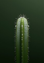 Naklejka premium A cactus with a green stem and spines