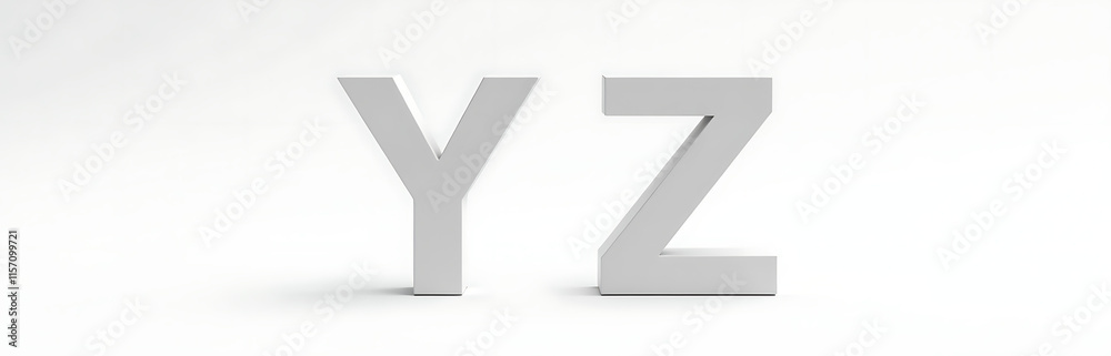 Aufkleber Letters Y And Z Stand Isolated On A Clean White Background Creating Simple Yet Effective Visual Impact. 00001