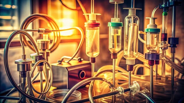 Vintage Medical Illustration: Enteral & Parenteral Nutrition Support Systems