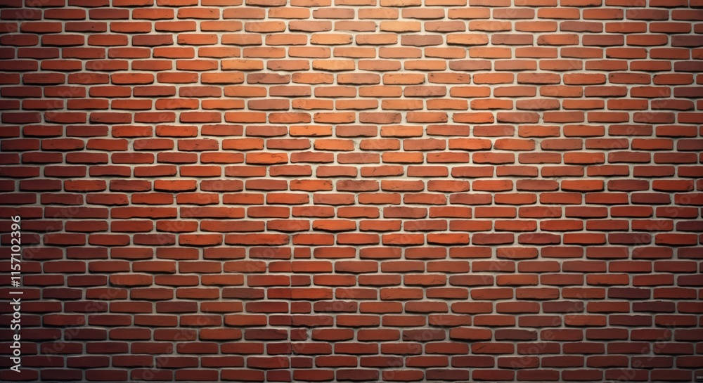 Poster old red brick wall shows wide panorama of masonry. background texture vintage, grunge. brickwork ric