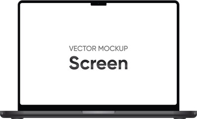 Realistic mockup of the latest Macbook Pro 16 inch blank screen personal by Apple Computers, screen in silver and black laptop color on isolated background. Apple Macbook 13". Flat vector Illustration