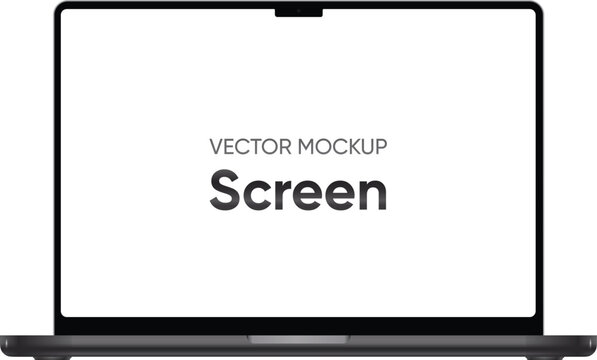 Realistic mockup of the latest Macbook Pro 16 inch blank screen personal by Apple Computers, screen in silver and black laptop color on isolated background. Apple Macbook 13". Flat vector Illustration