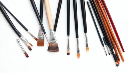 Artist's Paintbrushes: A Collection of Diverse Shapes and Sizes