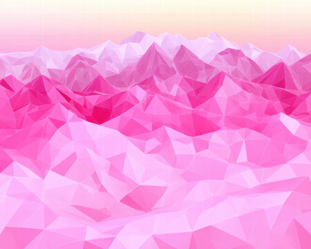 Vibrant pink polygonic abstract background with soft focus and large copy space - Chaos
