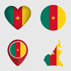 Fototapeta premium Cameroon Flag Icons Pack. Vector illustration.
