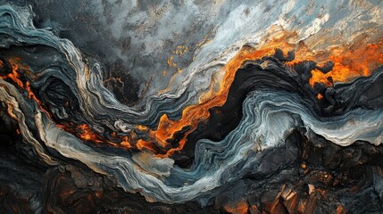 Abstract Flow of Molten Lava Patterns