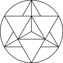 Merkaba vector symbol isolated on white background. Sacred geometry merkabah symbol concept.