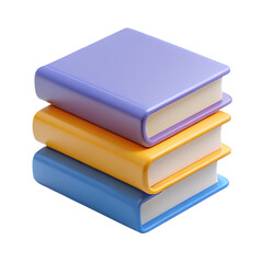 3D Stack of Closed Books Isolated. Render Pile of Books Icon. Set of Educational or Business Literature. 