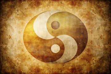 Vintage Yin Yang Circles: Intertwined Balance Stock Photo