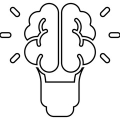 Brain, creativity, productivity icon