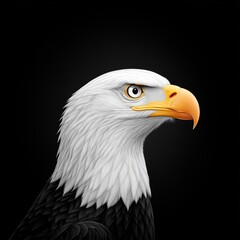A captivating black-and-white close-up of an eagle, highlighting its sharp features and intense gaze, making it perfect for wildlife conservation projects and educational materials.