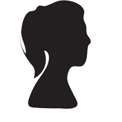 Vector silhouettes of men and a women, a group of standing business people, black color isolated on white background