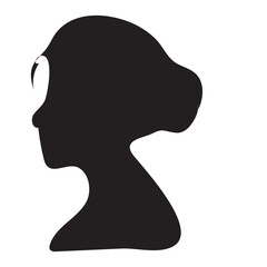 Vector silhouettes of men and a women, a group of standing business people, black color isolated on white background