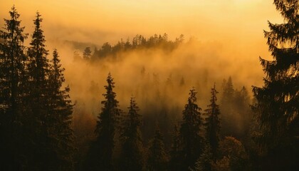 Haunting View of a Misty Forest: Eerie and Mysterious Atmosphere