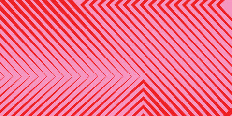 Heart-shaped tunnel monochrome horizontal background. Rainbow romantic pattern. Pink and red colors. Vector illustration, eps10.