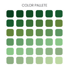 Free vector trendy shades of green color palette collection