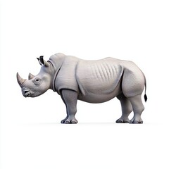 Fototapeta premium A close-up of a rhinoceros in its natural outdoor environment, taken in a wildlife sanctuary, aims to raise conservation awareness through wildlife photography.