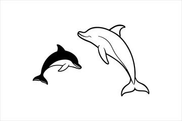 Dolphin silhouette vector